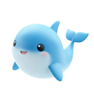 Blue Dolphin Pixar Style Vinyl Car Decal Sticker – Waterproof & UV-Resistant 4.0"