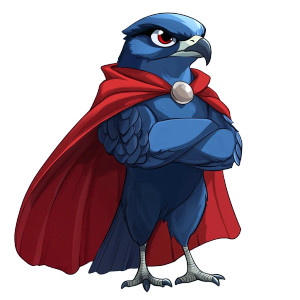 Blue Falcon Red Cape Vinyl Car Decal Sticker – Waterproof & UV-Resistant 4.0"