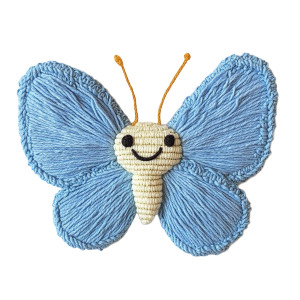 Blue Morpho Yarn Butterfly Vinyl Car Decal Sticker – Waterproof & UV-Resistant 4.0"