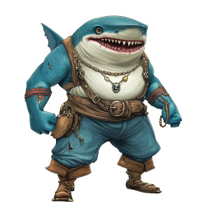 Blue Shark Pirate Design Vinyl Car Decal Sticker – Waterproof & UV-Resistant 4.0"