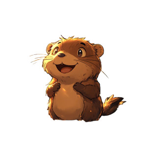 Bokeh Chibi Beaver Vinyl Car Decal Sticker – Waterproof & UV-Resistant 4.0"