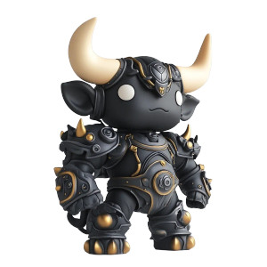 Bull Demon Mecha Chibi Vinyl Car Decal Sticker – Waterproof & UV-Resistant 4.0"