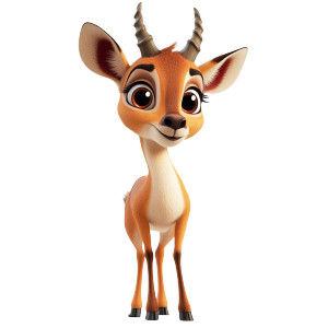 Cartoon Antelope Full Body Vinyl Car Decal Sticker – Waterproof & UV-Resistant 4.0"