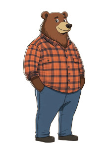 Cartoon Bear Dad Engineer Vinyl Car Decal Sticker – Waterproof & UV-Resistant 4.0"