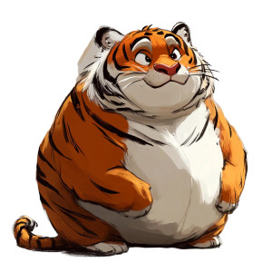 Cartoon Fat Tiger Vinyl Car Decal Sticker – Waterproof & UV-Resistant 4.0" Cartoon Fat Tiger Vinyl Car Decal Sticker – Waterproof & UV-Resistant 4.0"