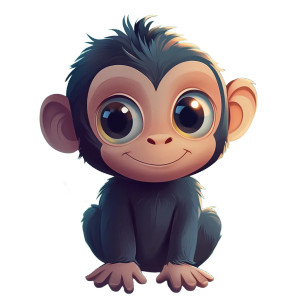 Cartoon Monkey Abstract Vinyl Car Decal Sticker – Waterproof & UV-Resistant 4.0"