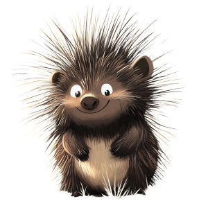 Cartoon Mother Porcupine Vinyl Car Decal Sticker – Waterproof & UV-Resistant 4.0"