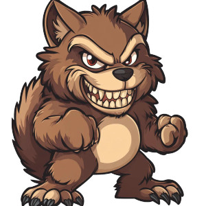 Cartoon Q Wolf Vinyl Car Decal Sticker – Waterproof & UV-Resistant 4.0"