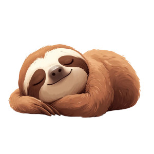 Cartoon Sloth Sleeping White Vinyl Car Decal Sticker – Waterproof & UV-Resistant 4.0"