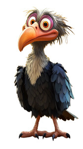 Cartoon Vulture Disney Style Vinyl Car Decal Sticker – Waterproof & UV-Resistant 4.0"