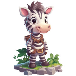 Cartoon Zebra Game Vinyl Car Decal Sticker – Waterproof & UV-Resistant 4.0"