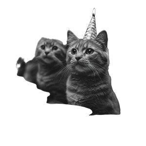 Cats Birthday Party Old Vinyl Car Decal Sticker – Waterproof & UV-Resistant 4.0"