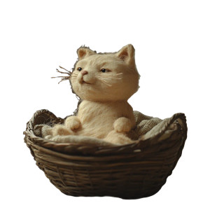 Cat Stop Motion Basket Vinyl Car Decal Sticker – Waterproof & UV-Resistant 4.0"