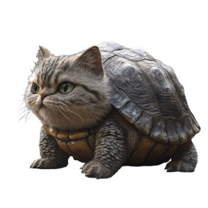 Cat Turtle Hybrid Cute Vinyl Car Decal Sticker – Waterproof & UV-Resistant 4.0"