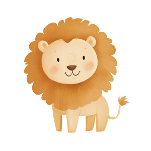 Charming Cartoon Lion Vinyl Car Decal Sticker – Waterproof & UV-Resistant 4.0"