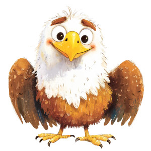 Cheerful Cartoon Eagle Vinyl Car Decal Sticker – Waterproof & UV-Resistant 4.0"