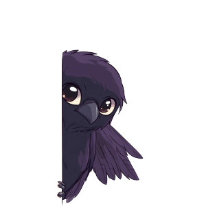 Chibi Black Raven Peeking Vinyl Car Decal Sticker – Waterproof & UV-Resistant 4.0"