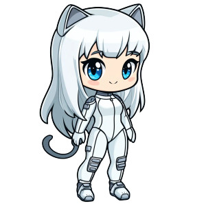 Chibi Cat Girl Silver Hair Vinyl Car Decal Sticker – Waterproof & UV-Resistant 4.0" Chibi Cat Girl Silver Hair Vinyl Car Decal Sticker – Waterproof & UV-Resistant 4.0"