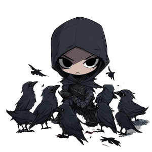 Chibi Crows 800X600 Vinyl Car Decal Sticker – Waterproof & UV-Resistant 4.0"
