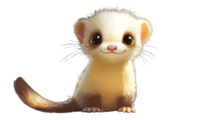 Chibi Cute Ferret Pixar Vinyl Car Decal Sticker – Waterproof & UV-Resistant 7.0"