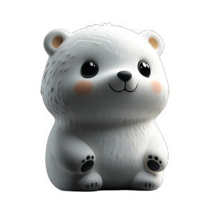 Chibi Cyberpunk Polar Bear Vinyl Car Decal Sticker – Waterproof & UV-Resistant 4.0"