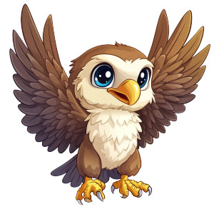 Chibi Eagle White Vinyl Car Decal Sticker – Waterproof & UV-Resistant 4.0" Chibi Eagle White Vinyl Car Decal Sticker – Waterproof & UV-Resistant 4.0"
