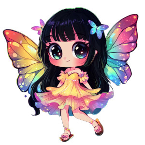 Chibi Fairy Girl Vinyl Car Decal Sticker – Waterproof & UV-Resistant 4.0" Chibi Fairy Girl Vinyl Car Decal Sticker – Waterproof & UV-Resistant 4.0"