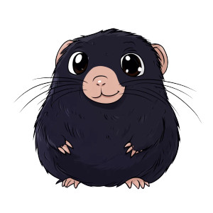 Chibi Mole White Background Vinyl Car Decal Sticker – Waterproof & UV-Resistant 4.0"