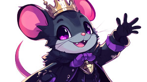 Chibi Mouse Chess Queen Vinyl Car Decal Sticker – Waterproof & UV-Resistant 7.14"