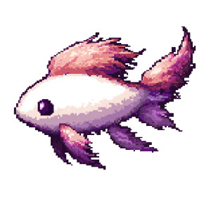 Chibi Pixel Fish Swimming Vinyl Car Decal Sticker – Waterproof & UV-Resistant 4.0"