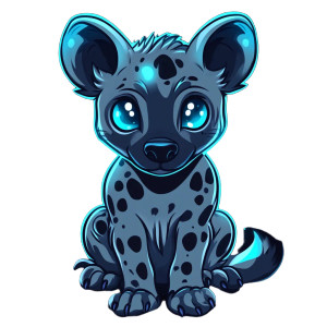 Chibi Spotted Hyena Cyan Vinyl Car Decal Sticker – Waterproof & UV-Resistant 4.0" Chibi Spotted Hyena Cyan Vinyl Car Decal Sticker – Waterproof & UV-Resistant 4.0"
