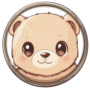 Chibi Teddy Bear Closeup Vinyl Car Decal Sticker – Waterproof & UV-Resistant 4.0"