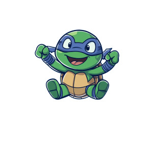 Chibi Tmnt Michelangelo Jumping Vinyl Car Decal Sticker – Waterproof & UV-Resistant 4.0"