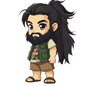 Chibi Viking Anime Style Vinyl Car Decal Sticker – Waterproof & UV-Resistant 4.0"