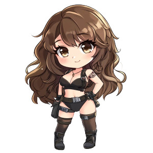 Chibi Waifu Harness Kawaii Vinyl Car Decal Sticker – Waterproof & UV-Resistant 4.0"