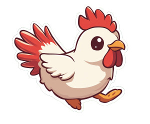 Chicken Mascot Forest Sticker Vinyl Car Decal Sticker – Waterproof & UV-Resistant 4.84"