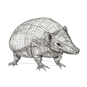 Child Drawn Psychedelic Armadillo Vinyl Car Decal Sticker – Waterproof & UV-Resistant 4.0"