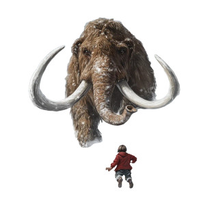Child Mammoth Snow Run Vinyl Car Decal Sticker – Waterproof & UV-Resistant 4.0"