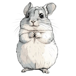 Chinchilla Standing Vector Vinyl Car Decal Sticker – Waterproof & UV-Resistant 4.0"