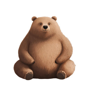 Chubby Bear Illustration Vinyl Car Decal Sticker – Waterproof & UV-Resistant 4.0"