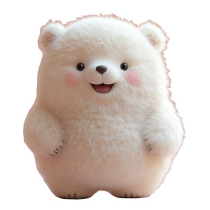 Chubby Golden Bear Plush Vinyl Car Decal Sticker – Waterproof & UV-Resistant 4.0"