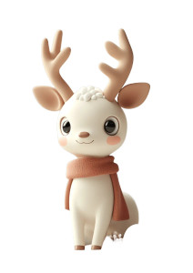 Clay Christmas Baby Reindeer Vinyl Car Decal Sticker – Waterproof & UV-Resistant 4.37"