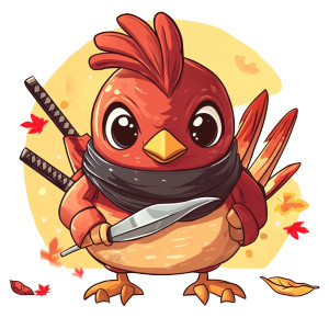 Cooked Ninja Turkey Anime Vinyl Car Decal Sticker – Waterproof & UV-Resistant 4.0"