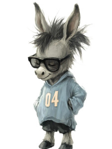 Cool Donkey Character Vinyl Car Decal Sticker – Waterproof & UV-Resistant 4.11"