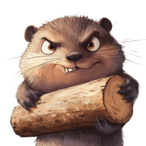 Cunning Beaver Log Vinyl Car Decal Sticker – Waterproof & UV-Resistant 4.0"