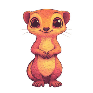 Curious Cartoon Mongoose Vinyl Car Decal Sticker – Waterproof & UV-Resistant 4.0"