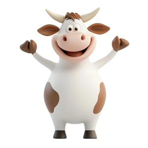 Cute 3D Cow Character Vinyl Car Decal Sticker – Waterproof & UV-Resistant 4.0" Cute 3D Cow Character Vinyl Car Decal Sticker – Waterproof & UV-Resistant 4.0"