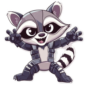 Cute Angry Raccoon Exoskeleton Vinyl Car Decal Sticker – Waterproof & UV-Resistant 4.0" Cute Angry Raccoon Exoskeleton Vinyl Car Decal Sticker – Waterproof & UV-Resistant 4.0"