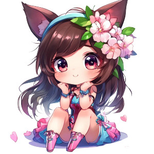 Cute Anime Chibi Dva Vinyl Car Decal Sticker – Waterproof & UV-Resistant 4.0"