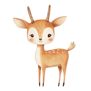 Cute Antelope Clipart Scandinavian Vinyl Car Decal Sticker – Waterproof & UV-Resistant 4.0"